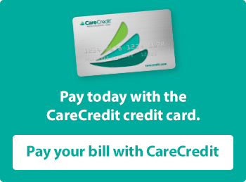 CareCredit credit card promotion encouraging patients to pay dental bills with financing option.